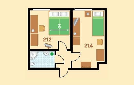 Фотографии номера Стандарт DBL в блоке 212 в Гостинице Парк Отель Дубна